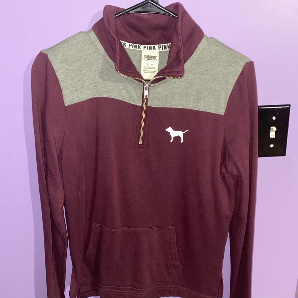 Maroon quarter zip sweatshirt